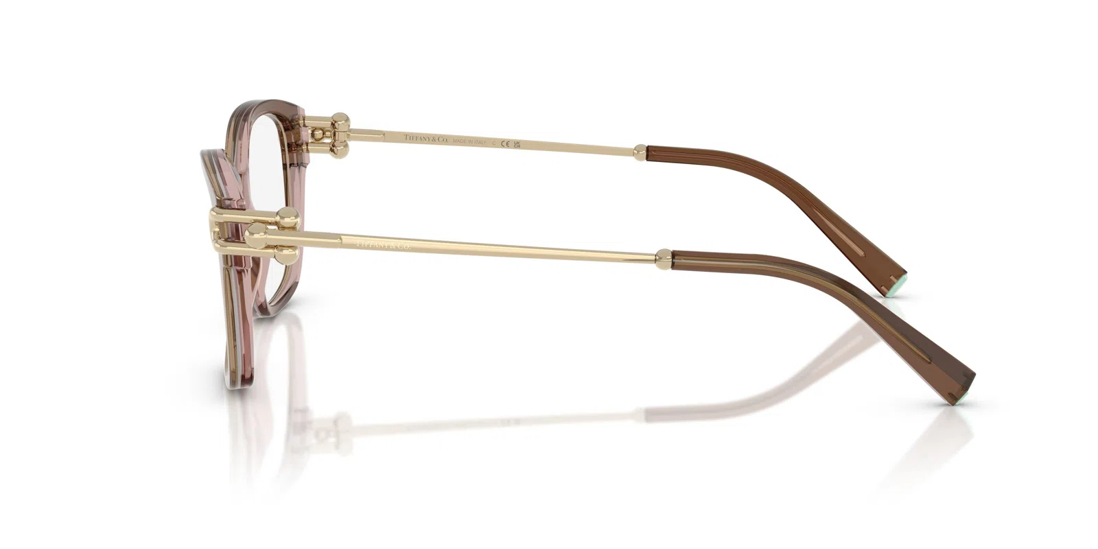 Tiffany 2266 Eyeglasses - Brown Transparent On Pink - view 3